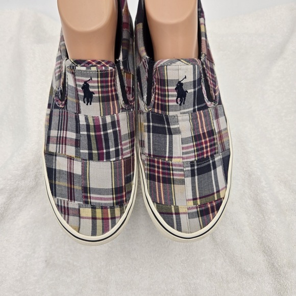 Polo Ralph Lauren Shoes Mens Size 10.5 Thompson Plaid Slip On 01087 Canvas main image 7